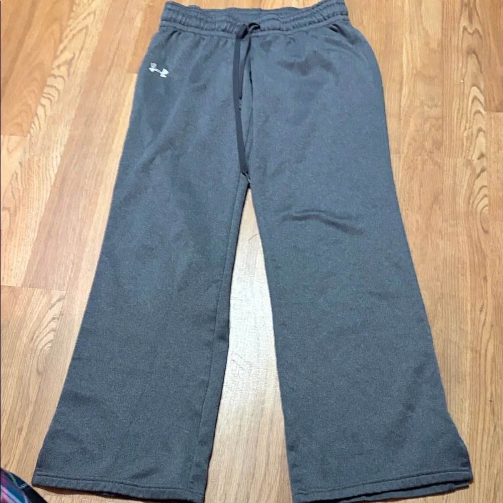 Under Armour Gray Wide Leg Fleece Sweatpants Women’s s/m - Picture 1 of 4
